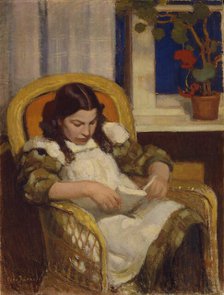 Girl Reading, 1909. Creator: Eero Jarnefelt.