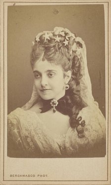 Portrait of the opera singer Adelina Patti (1843-1919), 1870-1875. Creator: Bergamasco, Charles (Karl) (1830-1896).