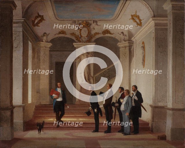 In a department (Appearance of the boss), 1860s. Creator: Pukirev, Vasili Vladimirovich (1832-1890).