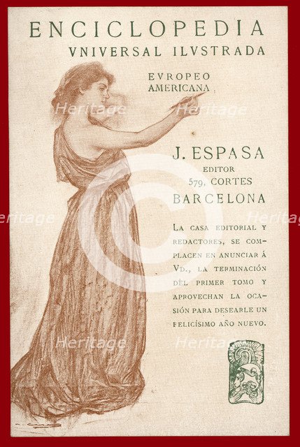 Advertising poster of the Universal Encyclopedia 'Espasa', 1902, work by Ramon Casas.