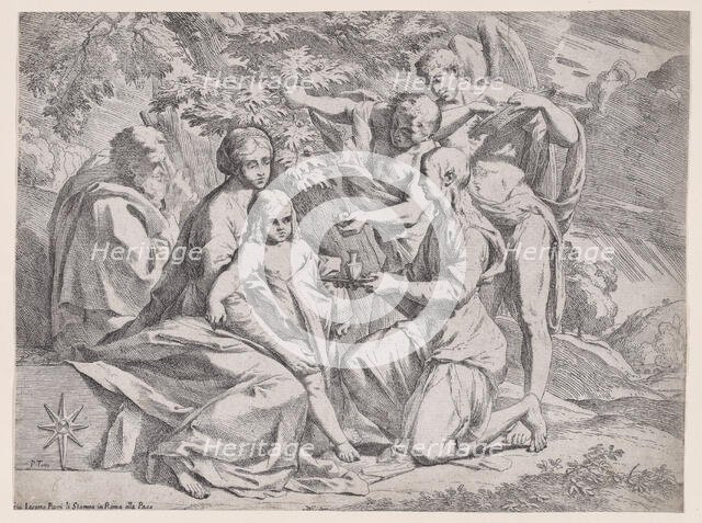 The Holy Family attended by Angels, ca. 1642-44. Creator: Pietro Testa.