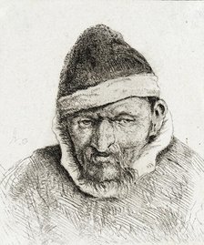 Peasant in a Pointed Fur Cap, c1640. Creator: Adriaen van Ostade.