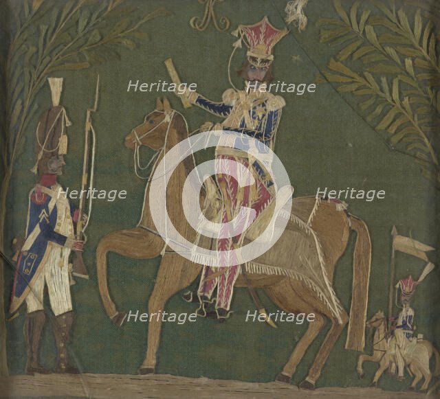 Embroidered picture-Prince Józef Poniatowski, 1st half of 19th century. Creator: Unknown.