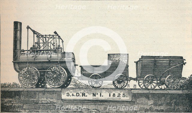 Locomotion no 1, built for the Stockton & Darlington Railway, 1825 (1906). Artist: Unknown.