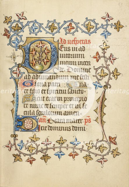 Decorated Initial D; Book of Hours, about 1405-1410. Creator: Unknown.