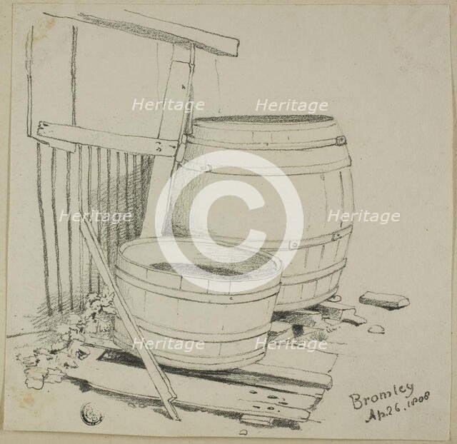Washtub and Barrel, 1808/47. Creator: Joshua Cristall.