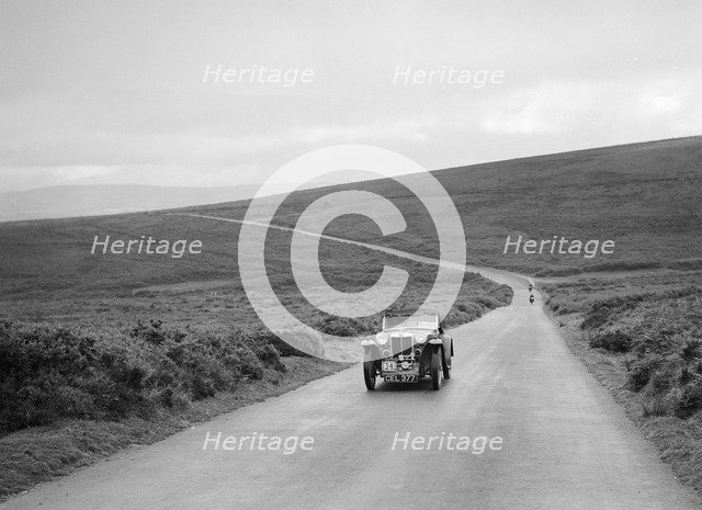 PG Sharp's MG PB competing at the MCC Torquay Rally, July 1937. Artist: Bill Brunell.