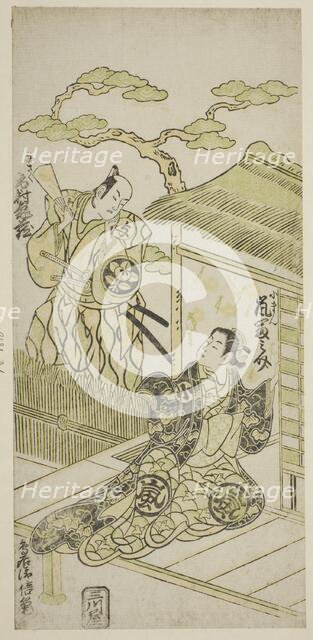 The Actors Ichimura Kamezo I as Yosaku and Arashi Tominosuke I as Koman, c. 1754. Creator: Torii Kiyomasu.