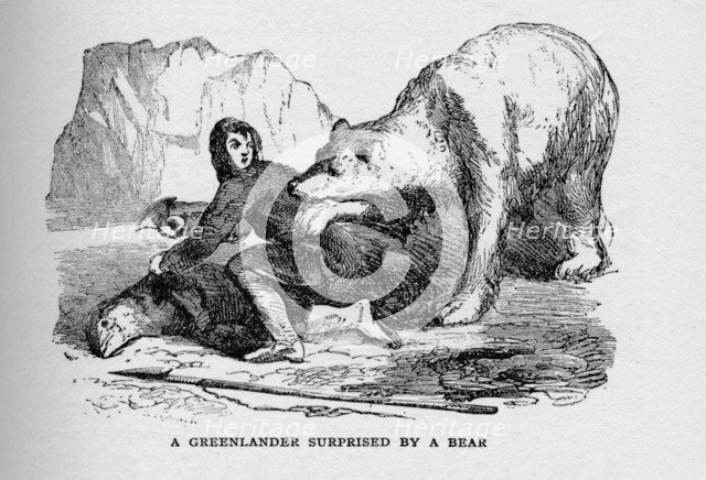 'A Greenlander Surprised by a Bear', c1927, (1928). Artist: Unknown.