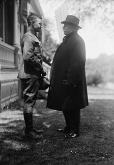 Fort Myer Officers Training Camp - Charles P. Taft at Camp with Father, Ex-President Taft, 1917. Creator: Harris & Ewing.