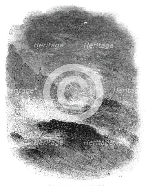 "Tis a Wild Night at Sea", 1860. Creator: Dalziel Brothers.