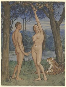 Adam and Eve, 1882. Creator: Hans Thoma.