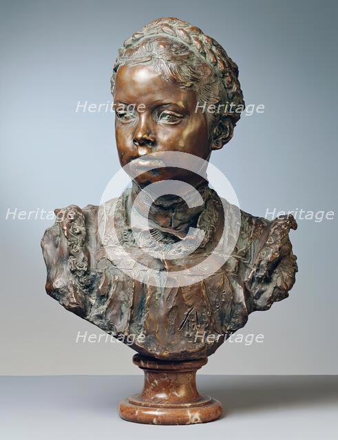 Julie von Benesch at the age of 8, 1889. Creator: Viktor Oskar Tilgner.