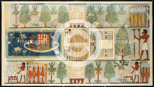 Funeral Ritual in a Garden. The tomb of Minnakht, Thebes, New Kingdom, 18th Dynasty, ca. 1479-1425 B