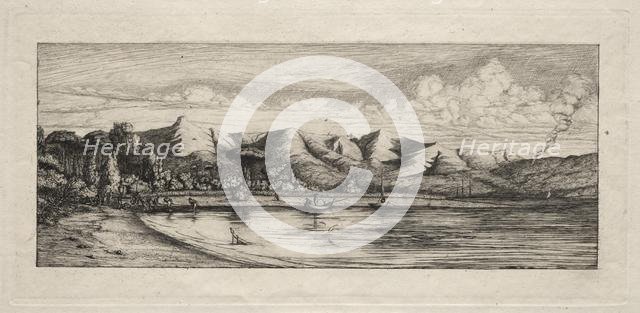 Seine Fishing off Charcoal Burner's Point, Akaroa, 1865. Creator: Charles Meryon (French, 1821-1868).