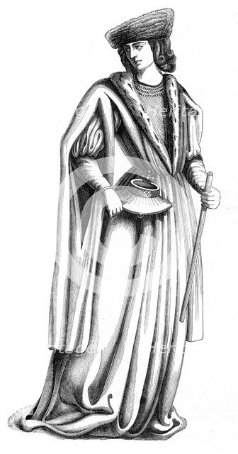 A young noble of the court of King Charles VIII of France, c15th century (1849). Artist: Unknown