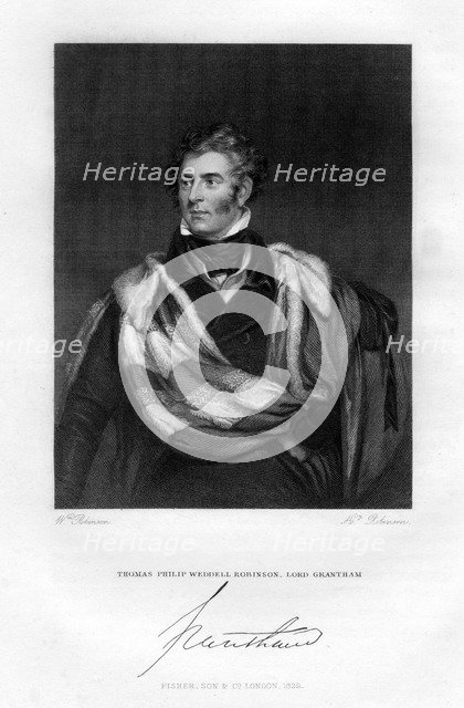 Thomas Philip Weddell Robinson, Lord Grantham, 1829. Artist: H Robinson