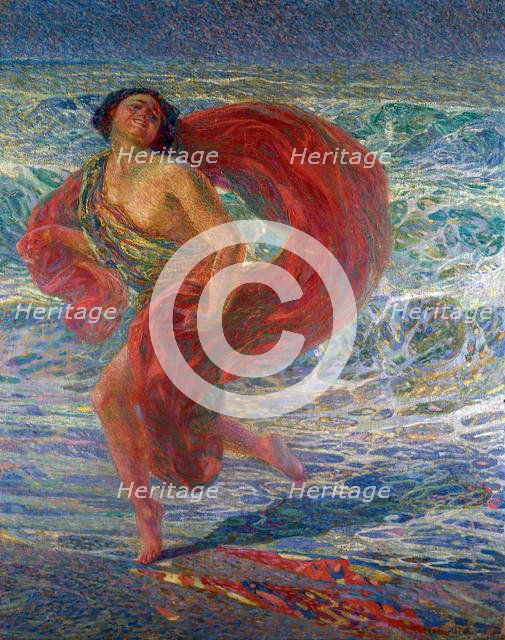 Isadora Duncan. (Gioia tirrena), 1914. Creator: Nomellini, Plinio (1866-1943).