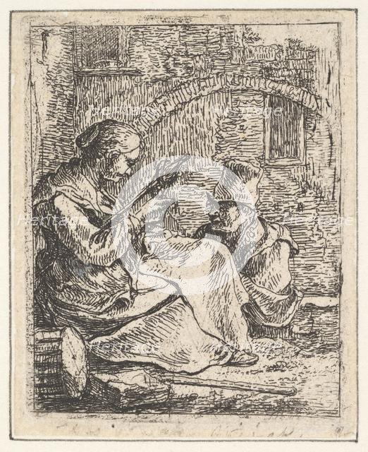Woman Spinning.n.d. Creator: Thomas Wijck.