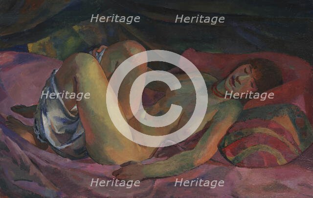 Nude on a Red Divan, 1914. Creator: Weisgerber, Albert (1878-1915).