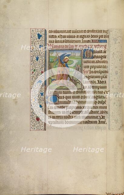 Saint Michael and the Dragon; Arenberg Hours, early 1460s. Creator: Workshop of Willem Vrelant.