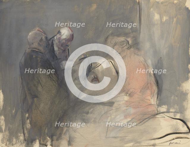 In the Hospital (recto), fourth quarter 1800s or first third 1900s. Creator: Jean Louis Forain (French, 1852-1931).