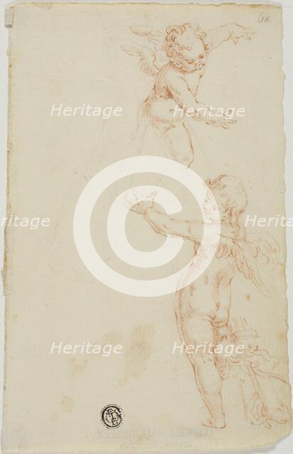 Two Winged Putti, One Flying, n.d. Creator: Unknown.