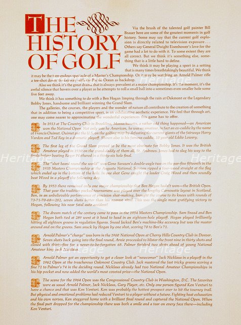Poster illustrating The History of Golf, c1970. Artist: Unknown