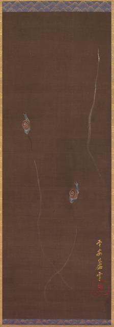Snails on a Wall, 1700s. Creator: Nagasawa Rosetsu (Japanese, 1754-1799).
