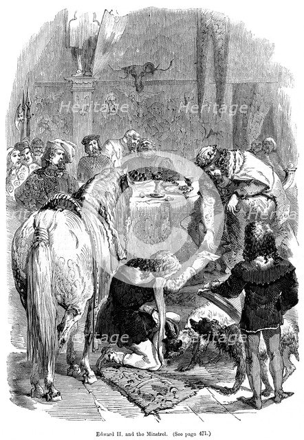 Edward II and the minstrel. Artist: Unknown