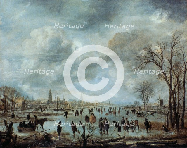 'River view in the winter', 17 century.  Artist: Aert van der Neer