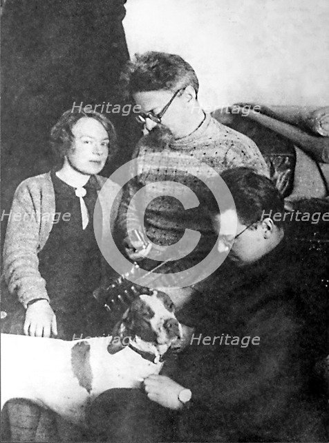 Leon Trotsky and his family, Alma Ata, USSR, 1928. Artist: Anon