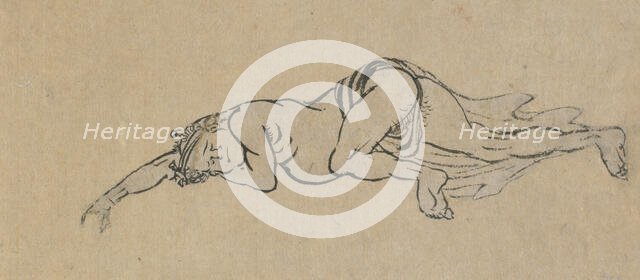 Sleeping Man, late 18th-early 19th century. Creator: Hokusai.