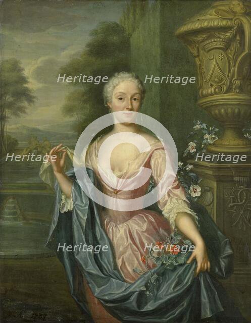 Portrait of Claudine van Royen (born 1712), Wife of Pieter Teding van Berkhout, 1757. Creator: Hieronymus van der Mij.