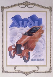 Poster advertising Audi cars, 1922. Artist: Unknown
