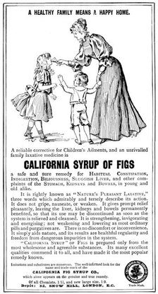 Advertisement for California Syrup of Figs, 1898. Creator: Carl Hentschel.