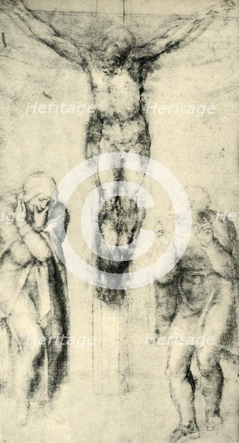 'Christ on the Cross between the Virgin and St John', c1560-1564, (1943). Creator: Michelangelo Buonarroti.