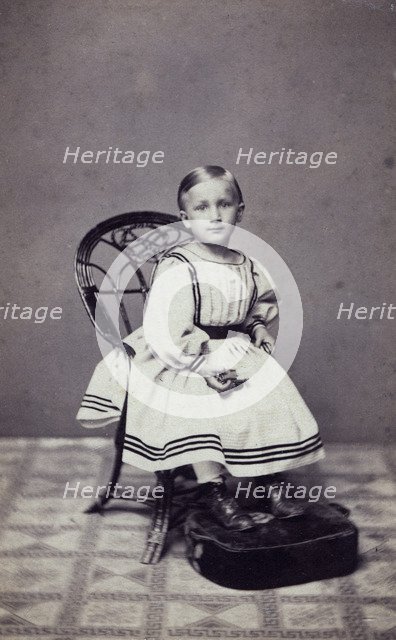Studio portrait of a 3 year old girl, c1870. Artist: Unknown