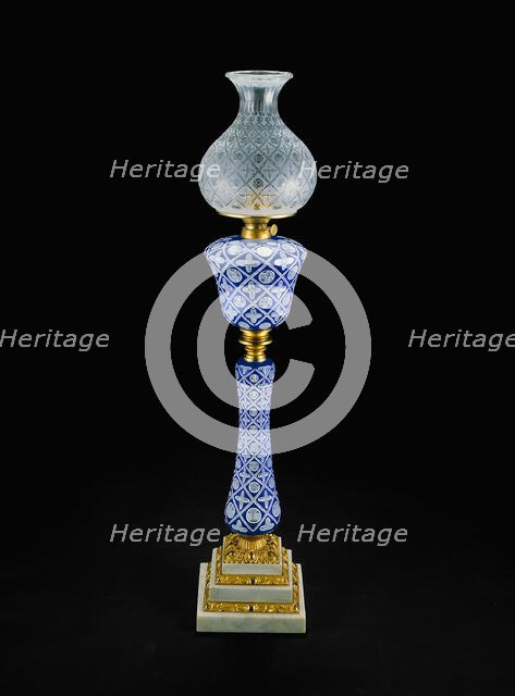 Double-Plated Lamp, c. 1865. Creator: Boston and Sandwich Glass Company.