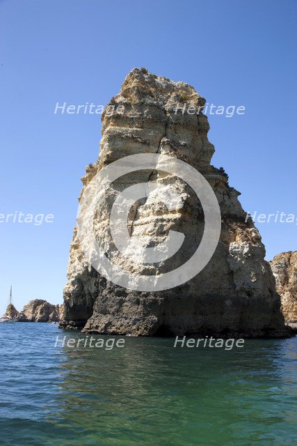 The cliffs at Praia de Dona Ana, Portugal, 2009. Artist: Samuel Magal