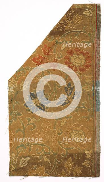 Textile Fragment, 1800s. Creator: Unknown.