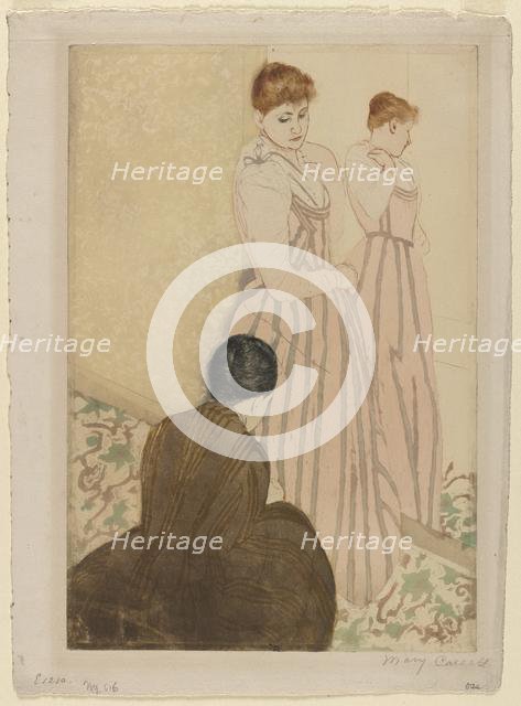 The Fitting, 1890-1891. Creator: Mary Cassatt (American, 1844-1926).