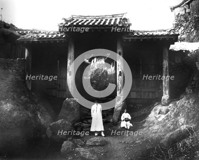 Entrance to a village, Korea, 1900. Artist: Unknown