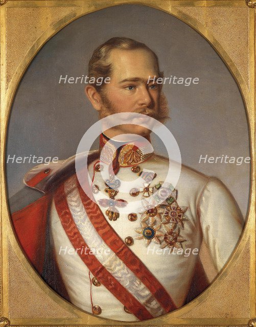 Portrait of Franz Joseph I of Austria, ca 1855. Artist: Anonymous  