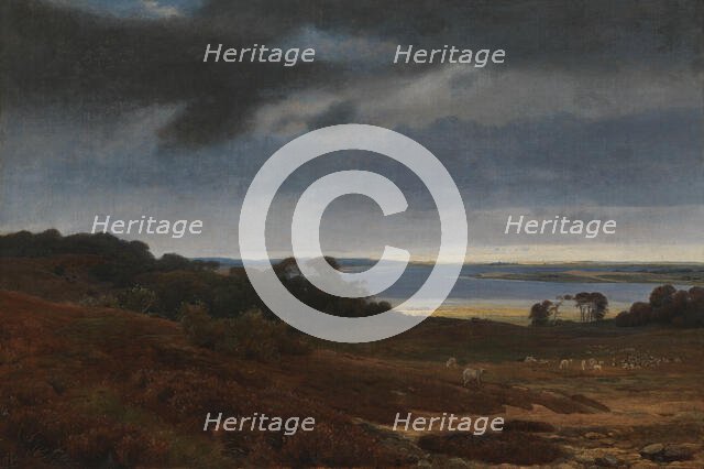 View from Arredsø to Frederiksværk, 1844. Creator: Johan Thomas Lundbye.