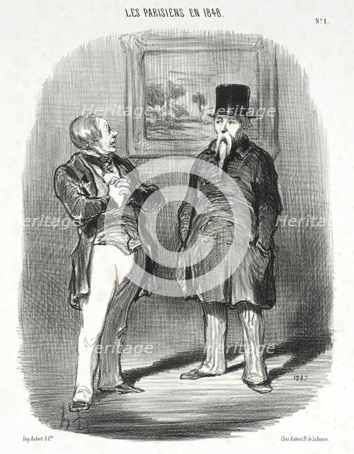 Tiens...Je ne te reconnaissais pas..., 1848. Creator: Honore Daumier.