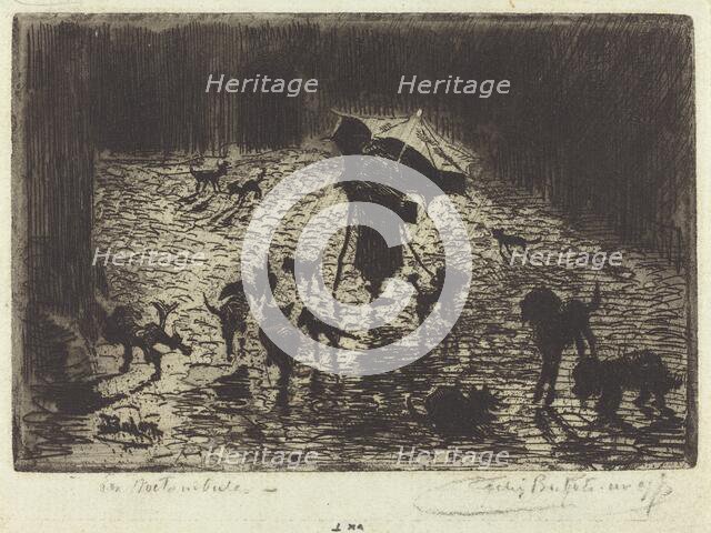 Les Noctambules (The Night Prowlers), 1876/1877. Creator: Felix Hilaire Buhot.