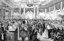 Maundy Thursday Royal Gifts at the Chapel Royal, Whitehall, 1890. Creator: Unknown.