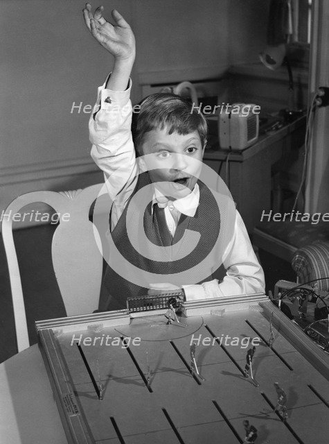 Crown Prince Carl Gustaf and his toys, Haga Castle, Sweden, April 1955. Artist: Unknown