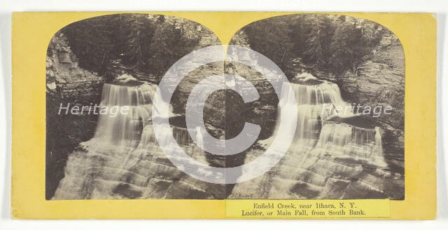 Enfield Creek, near Ithaca, N.Y. Lucifer, or Main Fall, from South Bank, 1860/65. Creator: J. C. Burritt.
